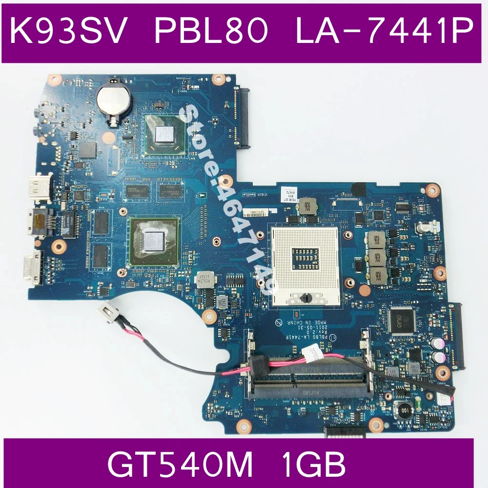 

K93SV PBL80 LA-7441P GT540M 1GB Mainboard REV 2.0 For Asus K93SM K93S A93S X93S X93SVP93S K93SJ K93SC Laptop Motherboard