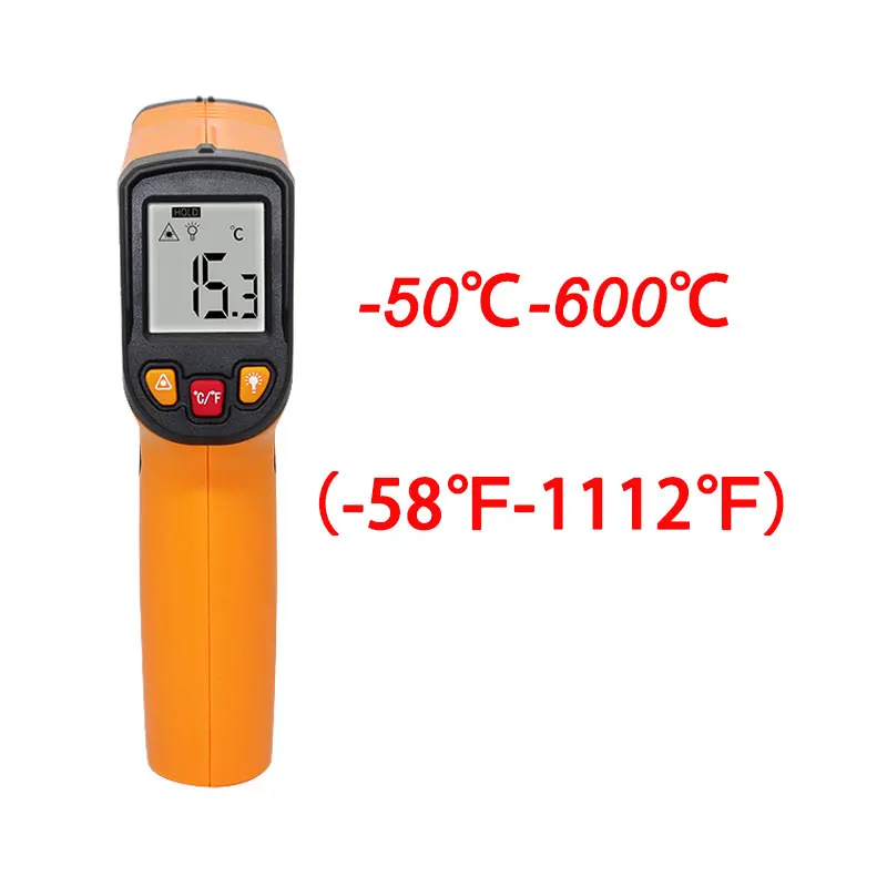 Бесконтактный цифровой лазерный инфракрасный термометр-40~ 400C температурный пирометр ИК лазерный точечный пистолет цифровой C/F выбор - Цвет: yellow 600