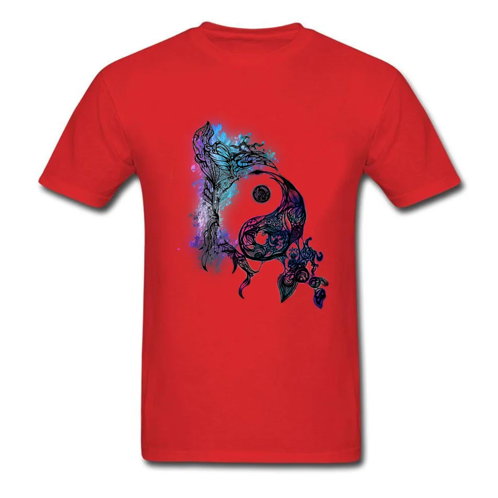 Zen Doodle Yin Yang Magenta Tops T Shirt Labor Day Round Collar Pure Cotton Boy T Shirt Classic Top T-shirts 2018 New Fashion Zen Doodle Yin Yang Magenta red