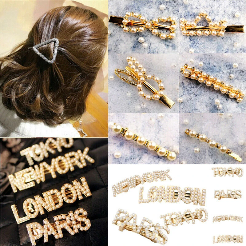 

Pearl Hair Clips For Women Slide Hair Pin Bridal Party Wedding Hair Accessories Chunky Bling Girls Hair Accessories