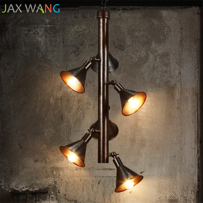 

Loft Industrial Decoration Pendant Lights Restaurant Cafe Dining Room Retro Horn Styling iron Vintage Hanging Lamps Fixture