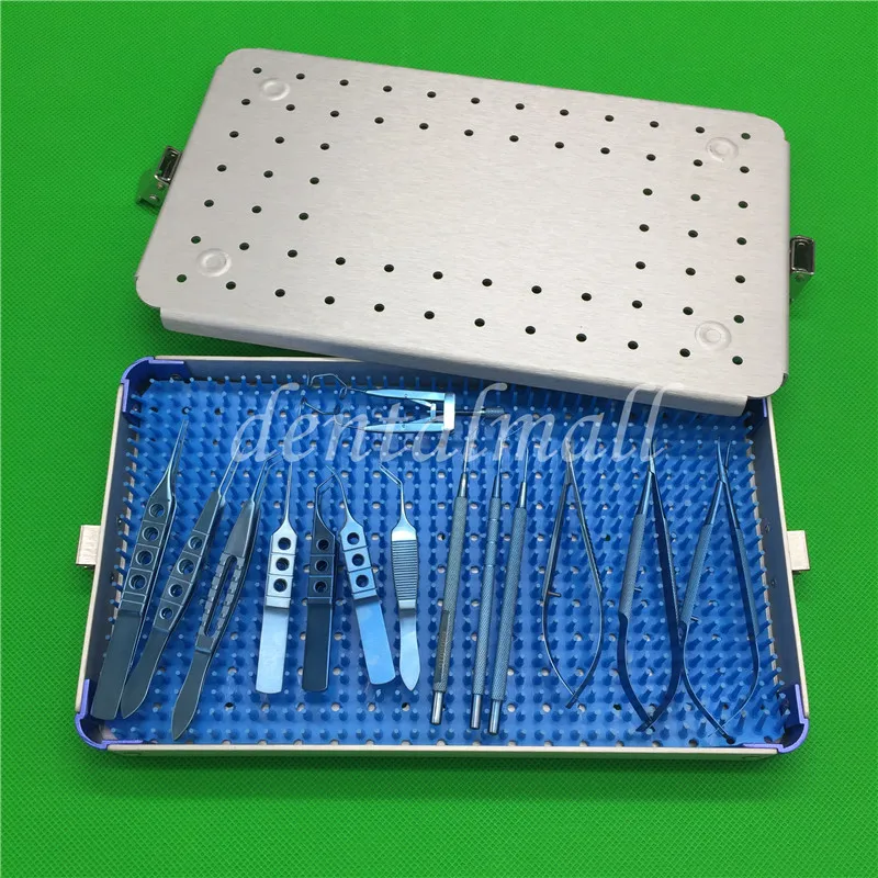 

14pcs titanium forceps scissors IOL Manipulator Ophthalmic Surgical Instruments
