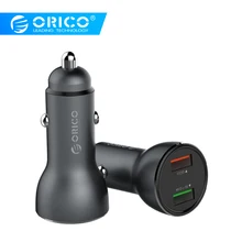 ORICO UPF-Q2 30 Вт Быстрая зарядка 3,0 USB Автомобильные зарядные устройства QC3.0 и 5 в 2,4 А Быстрая зарядка для iPhone 8 XS Max Xiaomi mix3 зарядное устройство для телефона