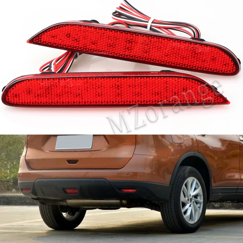 2 Pcs LED Rear Bumper Reflectors Lights font b lamps b font For Nissan Leaf Pathfinder