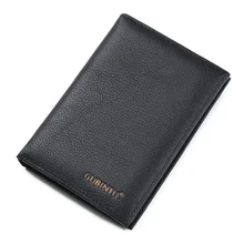 GUBINTU Male Wallet Leather Men Wallets Short Card Holder Solid Leather Men’s Purse Soft Male Bag Slim Men Clutch Bags Business