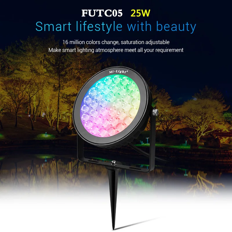 2100LM 25 Вт RGB CCT Smart Открытый Светодиодный светильник ландшафтный для сада AC 220V Wi Fi/с