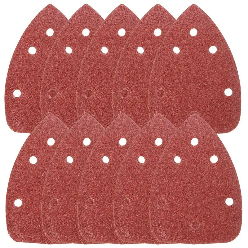 

Best Promotion 10pcs/lot 6 Holes 140mm Multi-Function Triangle Sandpaper Sanding Sheets Mouse Sander Pads High Quality