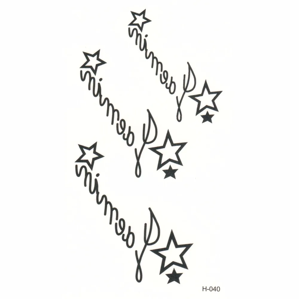 Star Temporary Tattoo Sticker Gold Tattoo Xha Tatouage Temporaire Temporary Body Arts Flash