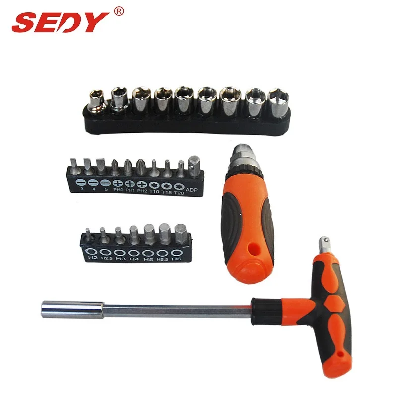 SEDY 28PC Ratchet Screwdriver & Multi Bit Tool Kit Set Ratcheting