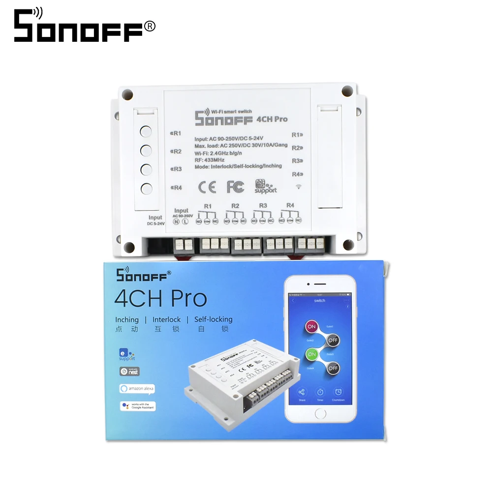 Sonoff 4ch Pro Беспроводной многоканальный Wi Fi свет Дистанционное управление