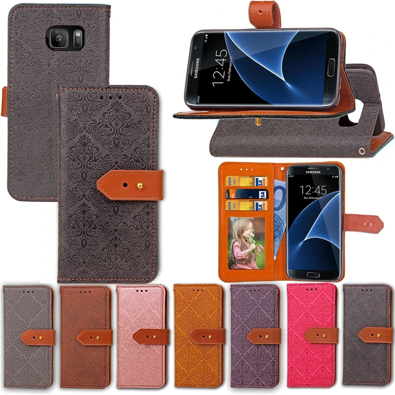 

ICASSBY S6 S7 Case Magnetic Flip Phone Cases For Samsung Galaxy S6 S7 Edge Cover Stand Wallet Cover Coque For Galaxy S6 S7 Edge