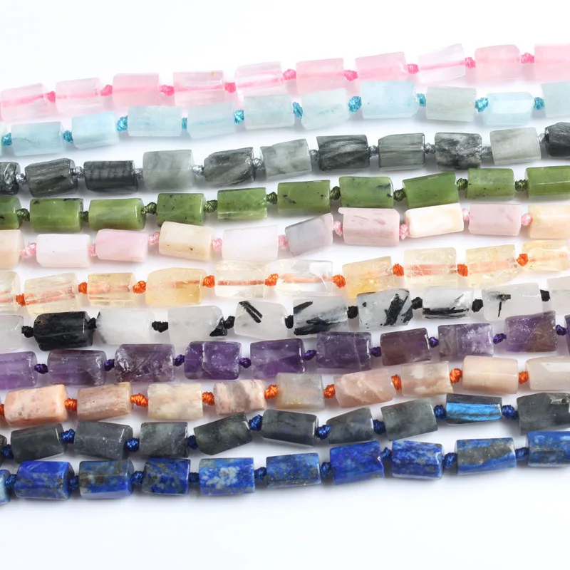 

LanLi natural jewelry 8x11mm multicolor tangent plane pillar beadsDIY men and women Bracelet Necklace anklet Accessories