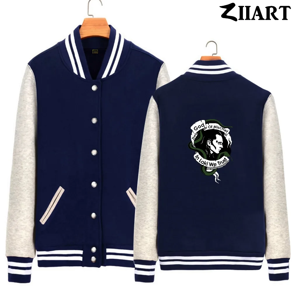 

in loki we trust the god of mischief vintage head portrait Girls Woman Full Zip Autumn Winter Fleece Baseball jackets ZIIART