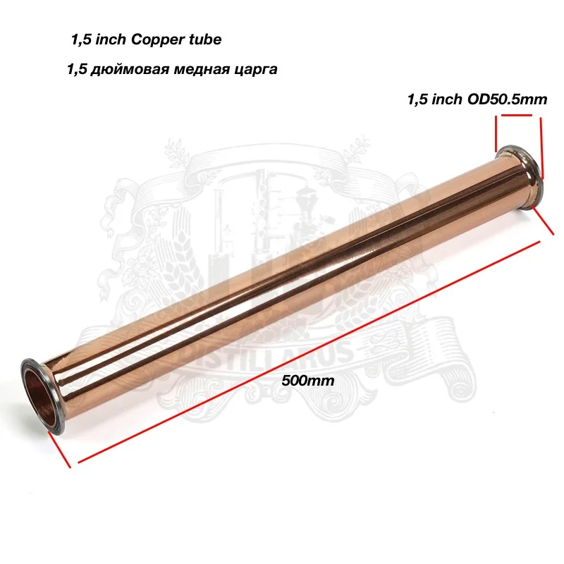 

Copper Tri-Clamp Pipe, Spool 1.5"(38mm)OD51, length 500mm (20") with stainless steel ferrule.