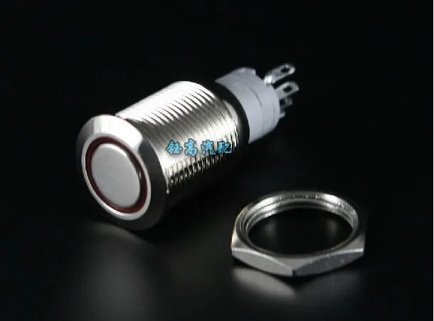 

Car & Computer DIY 16mm 19mm 12V DC Ring Metal Angel Eyes LED Switch Button Flat Head Shape Self-locking Blue/Yellow/Red/Green