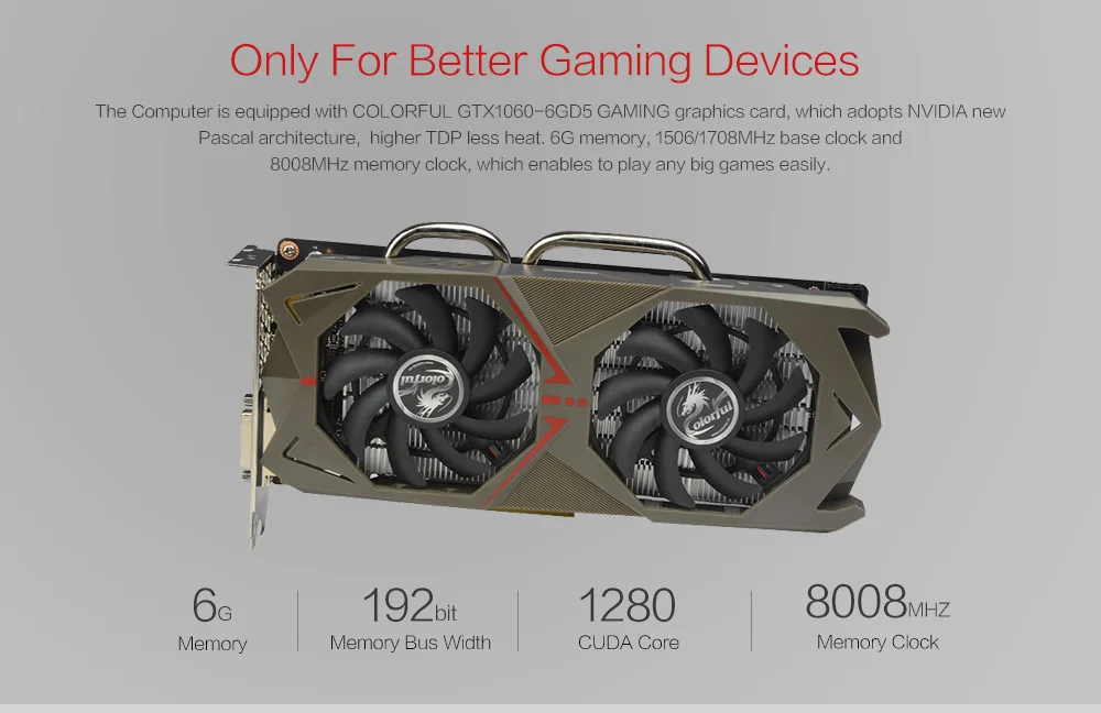 Getworth G12 игровой компьютер I7 7700 1060 6 г 8 г ОЗУ 240 г SSD Красочные видеокарта ASUS материнская плата настольных игр PC 400 Вт