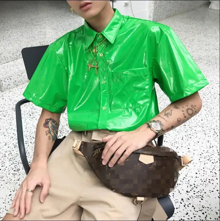 

Homemade new style retro technology reflective 3D composite soft bright face men's and women's short sleeves