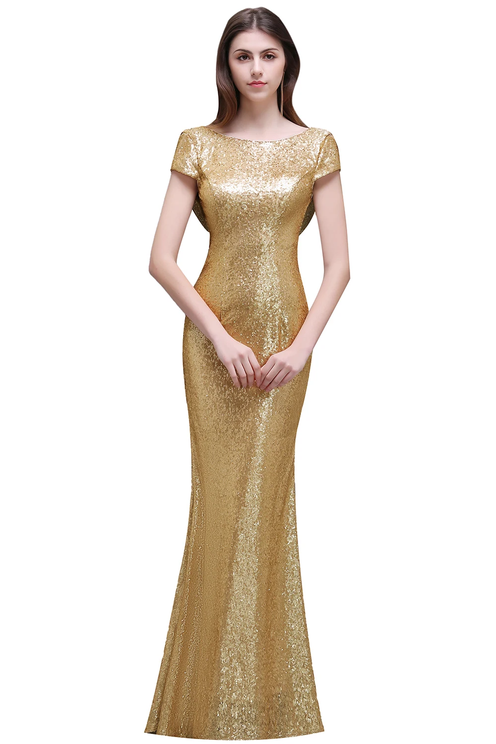 Модные блестящее платье розовое золото свадебные платья, расшитые блестками 2019 платье с русалочкой для Свадебная вечеринка Robe Demoiselle D'honneur
