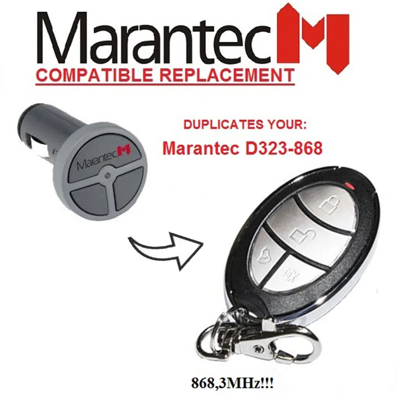 

For Marantec D323-868 duplicator fixed code remote 868mhz.