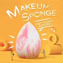 Вишневые цветы Мягкая Гидрофильная губка для макияжа BB крем Красота яйцевидные пуховки влажные сухие двойного назначения основа для лица порошок Тыква косметика