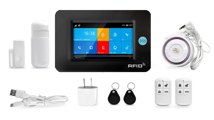 Full touch screen 3g gsm wifi gprs smart home intruder alarm Anti theft home security 3g sim card wifi burglar alarm system