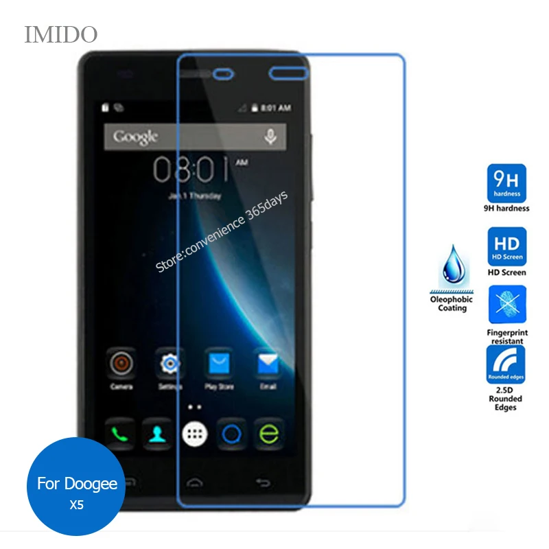 

For Doogee Galicia X5 Pro Tempered Glass Screen Protector 2.5 9h Safety Protective Film on dooge dg X 5 X5Pro Dual 5.0"
