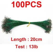 100 шт. 20 см нейлоновое покрытие рыболовная проволока лидер нержавеющая сталь плетеный Трассировка спиннинг лидер установки стальная проволока линия с защелкой поворотный