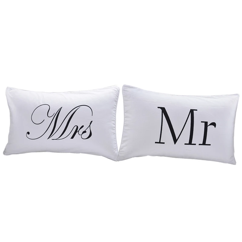 Bedding Supplies Mr and Mrs Pillow Cases Couple Pillow Cases His and Hers Personalized Pillow