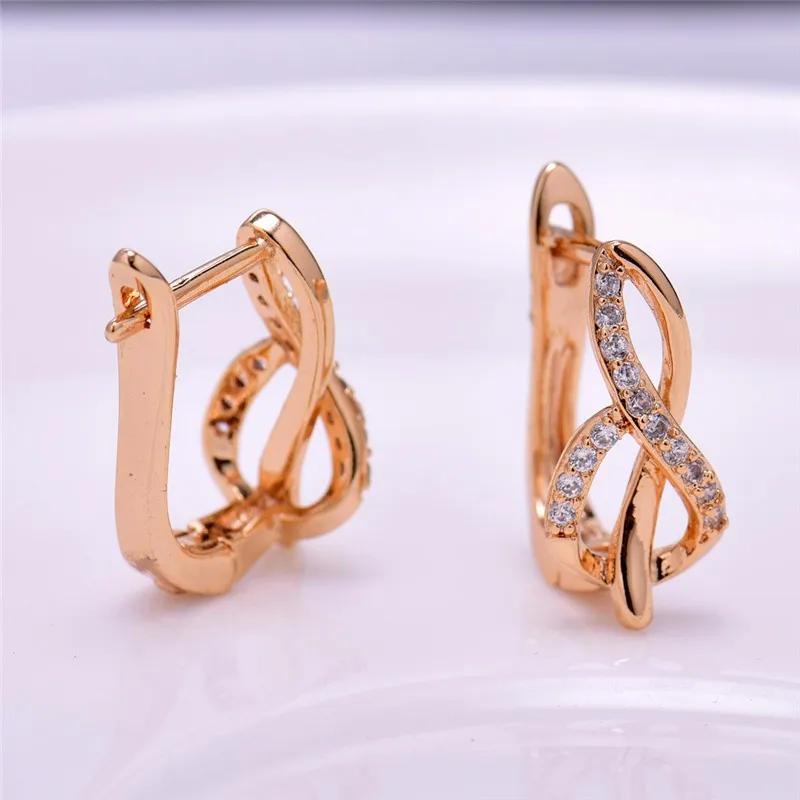 GULICX брендовые модные дизайнерские серьги-кольца для женщин золотого цвета серьги с кристаллами CZ циркон обручальные ювелирные изделия E241