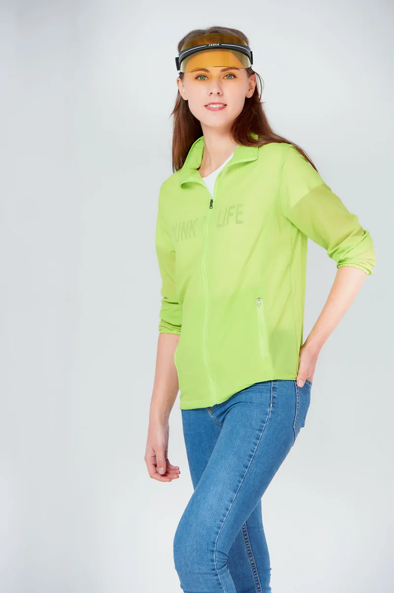 women green Куртка для защиты от ультрафиолета для мужчин и женщин, летняя Ультралегкая куртка для отдыха, быстросохнущая Куртка Для Путешествий, Походов, велоспорта, легкая переноска - Цвет: women green