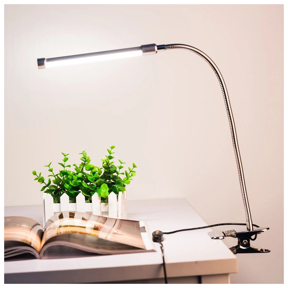 6W 18LED 3 Level Dimmable LED Desk Lamp USB Adjustable Clip on Light