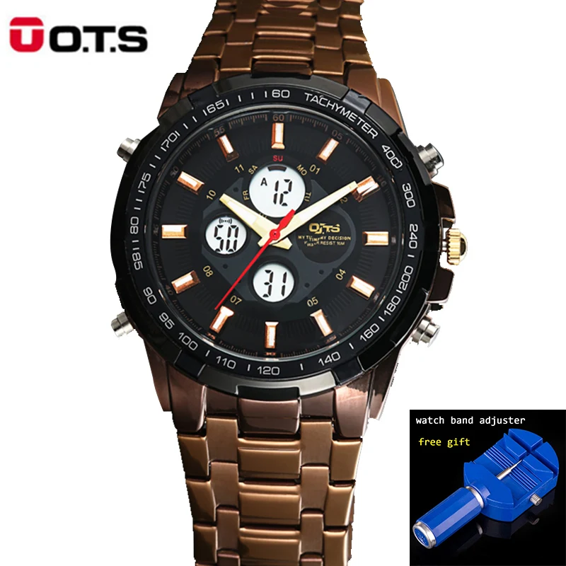 

Relogio Masculino OTS Big Men Luxury Watches Top Brand Luxury Fashion Business Quartz Watch Men Full Steel Waterproof Wristwatch