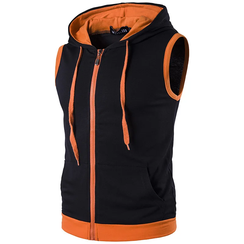 

2019 Spring and Autumn Fashion New Men's Casual Cardigan Hoodie / Men's Sleeveless Knit Hoodies Waistcoat Vest