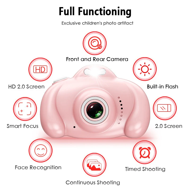 Tanie Dziecięca kamera dla dzieci wodoodporna kamera wideo 1080P zabawka 2 miliony pikseli dla dzieci Cartoon Cute Camera Outdoor Photography kid