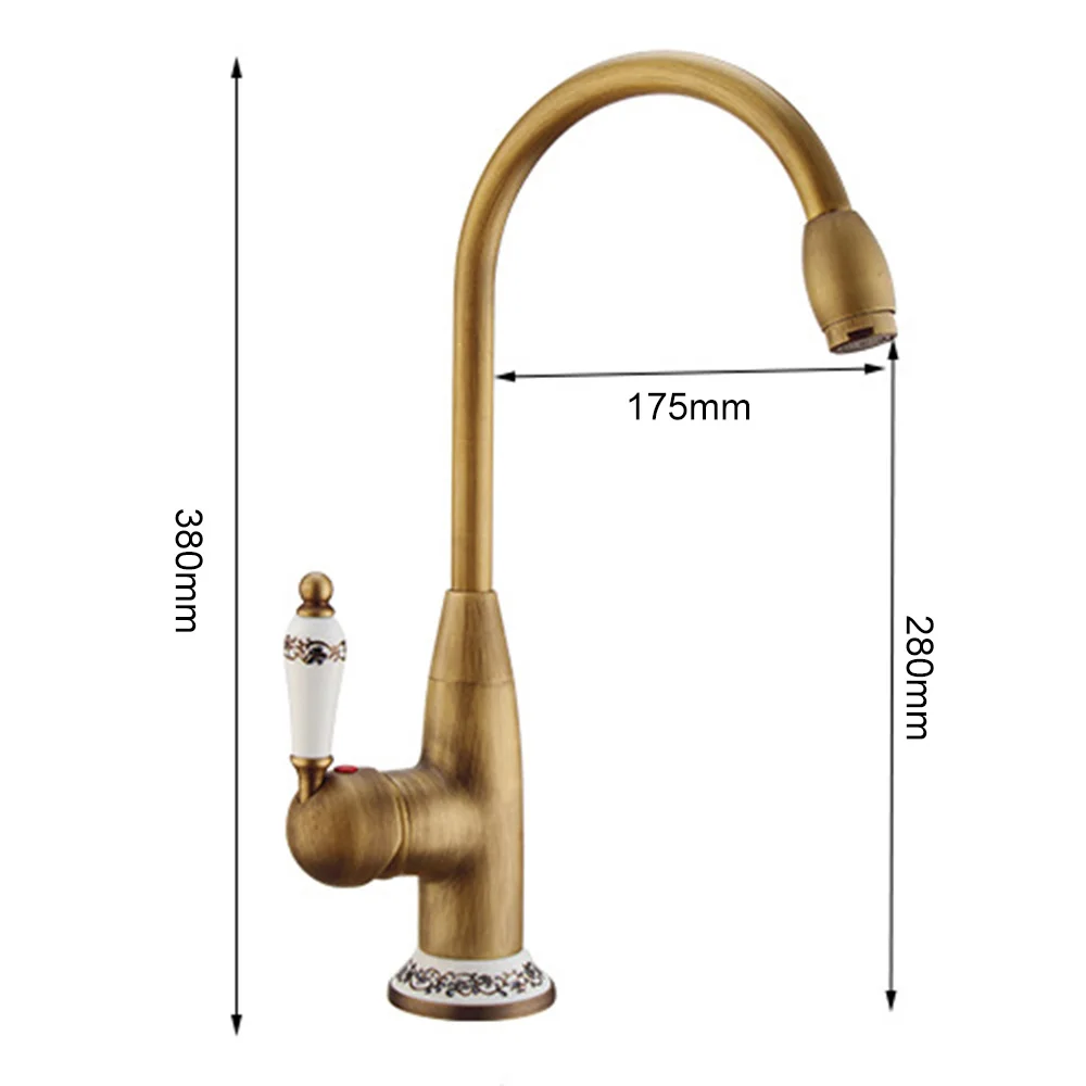 

kitchen faucet European Kitchen Sink Faucet Hot and Cold Water Mixer taps Full Copper Retro Faucet Hot and Cold Water Mixer