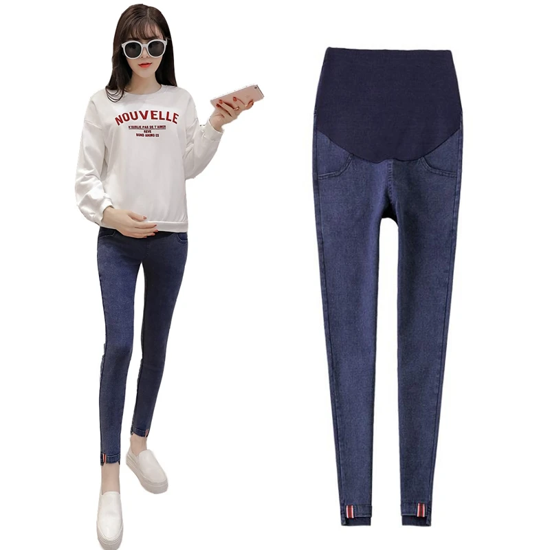 

Slim fit maternity jeans jeans for pregnant elastic waist spring and autumn maternity pants ropa embarazada maternity clothes