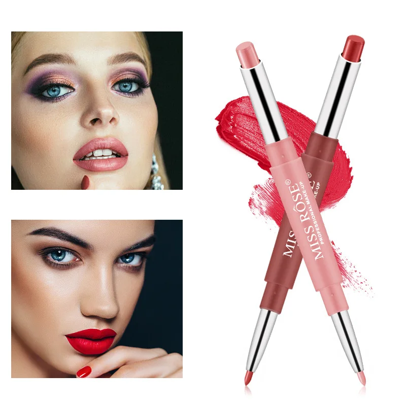 New Double-End Matte Lipstick Pencil Maquillage Lip Liner Long Lasting Batom Sexy Red Nude Dark Red Beauty Matte Maquiagem New Double-End Matte Lipstick Pencil Maquillage Lip Liner Long Lasting Batom Sexy Red Nude Dark Red Beauty Matte Maquiagem