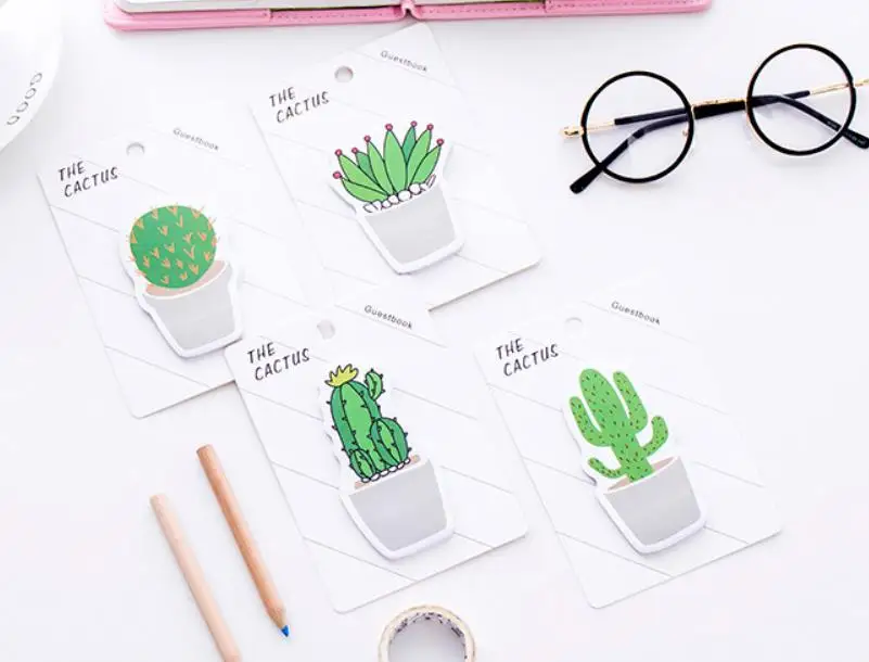 

Memo Pad Sticky Notes Cartoon Cactus 30 Sheets Memo Sticker Office School Supplies 12.5CM*8.8CM