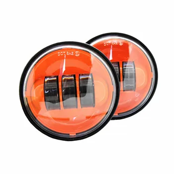 

4.5"Inch Orange / Red / Blue 4" Auxiliary Fog Light moto HID LED Light Bulb Headlight For Harley Davidson