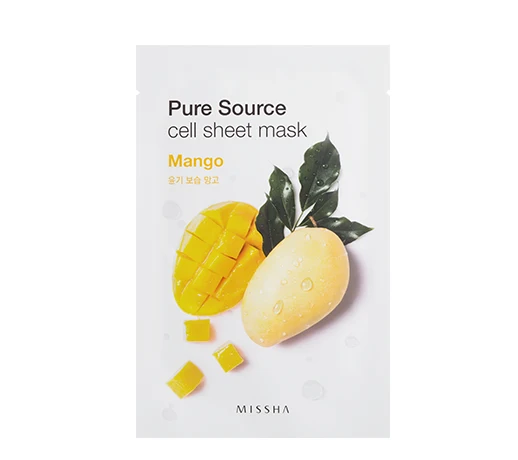 MISSHA Pure Source Cell Sheet Mask Face Skin Care Facial Mask Hydrating Anti Aging Whitening Acne Treatment Mask Korea Cosmetics - Цвет: MANGO 1pcs