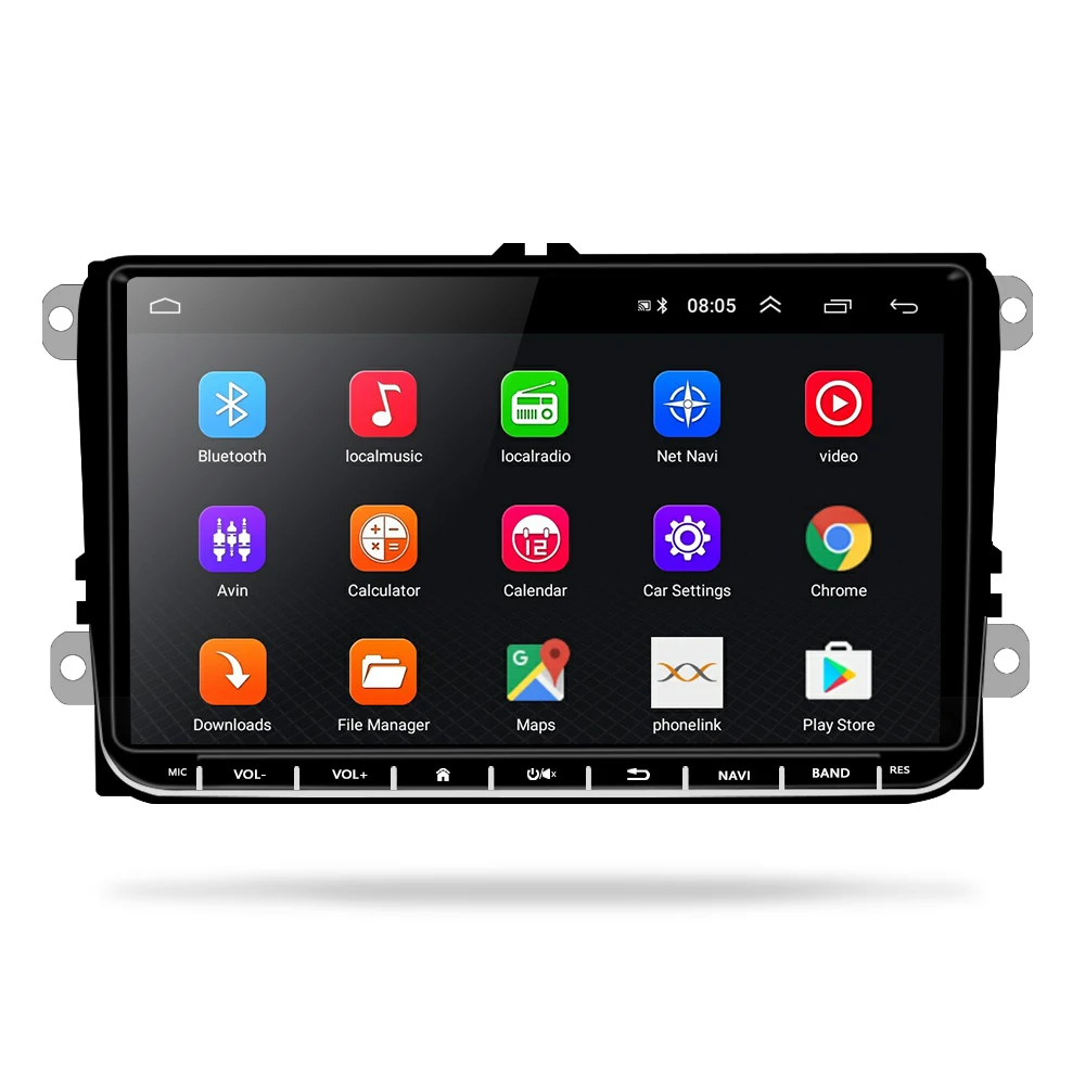 Podofo Автомобильный мультимедийный плеер Android gps 1 Din автомагнитола стерео для Volkswagen/POLO/PASSAT/Golf/Skoda/T5/Seat/Sharan/MK5/MK6