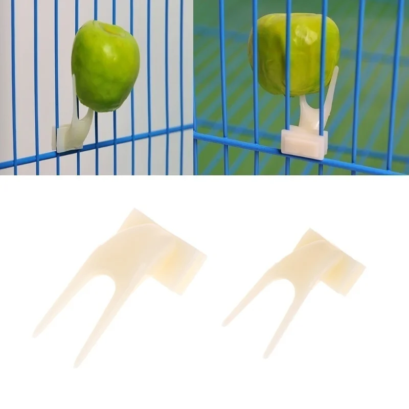 4Pcs Birds Parrots Fruit Fork Pet Supplies Plastic Food Holder Feeding on Cage Pet Supplies