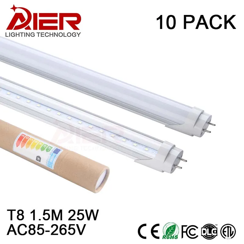 10 шт. Бесплатная доставка CE 1500 мм 25 Вт high lumen светодиодные трубки 5ft лампы
