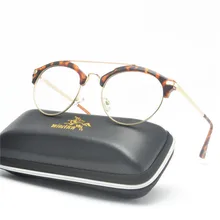 Круглый ретро двойной мост Женская леопардовая оправа оптические очки оправа прозрачные линзы очки оправа для женщин мужчин близорукость рецепт NX