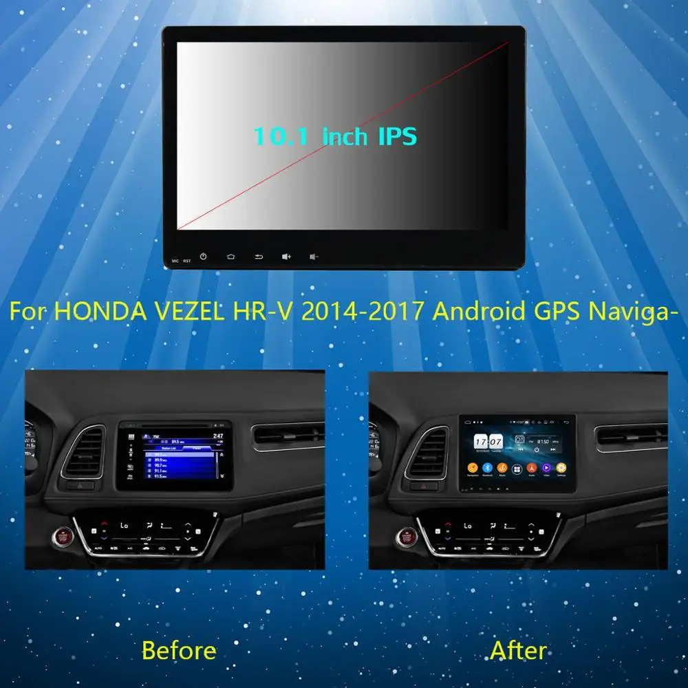 Sale 10.1" IPS 8Core 4G+64G Android 9.0 Car DVD Player For Honda Vezel HR-V HRV XR-V 2014 2015 2016 2017 2018 GPS Radio Parrot BT 2