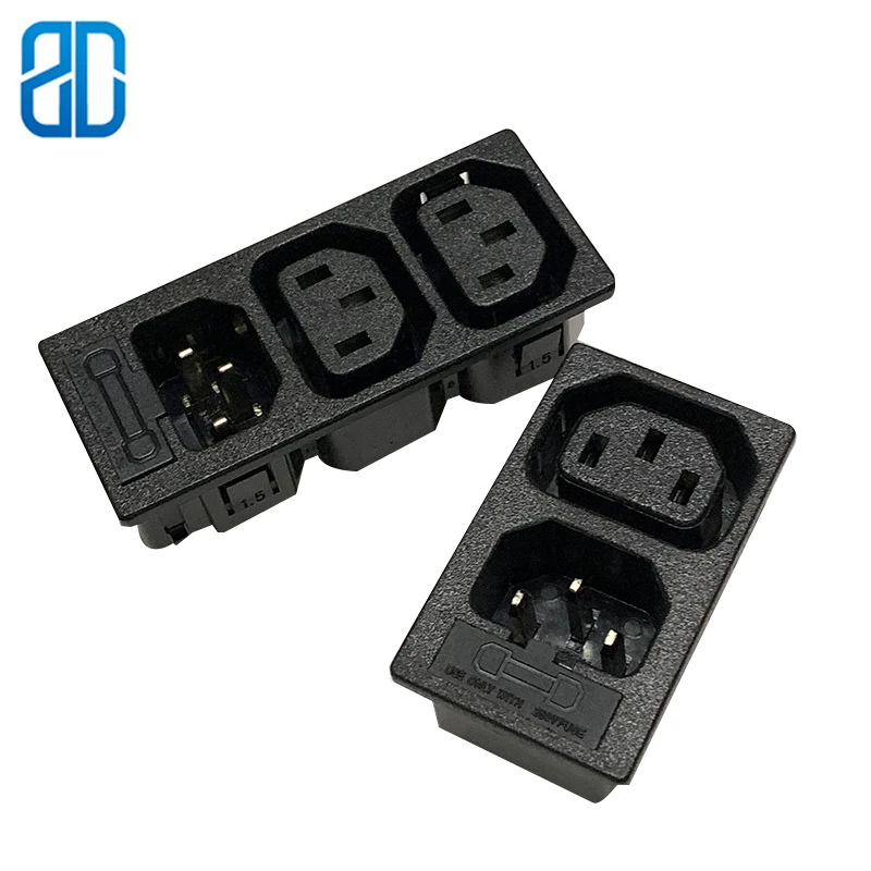 Шасси женский 3PIN IEC320 C13 C14 AC встроенный разъем адаптер с предохранителем
