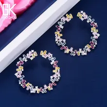 GODKI трендовые кубические циркониевые круглые геометрические серьги-гвоздики для женщин серьги Дубаи серебряные серьги подарок