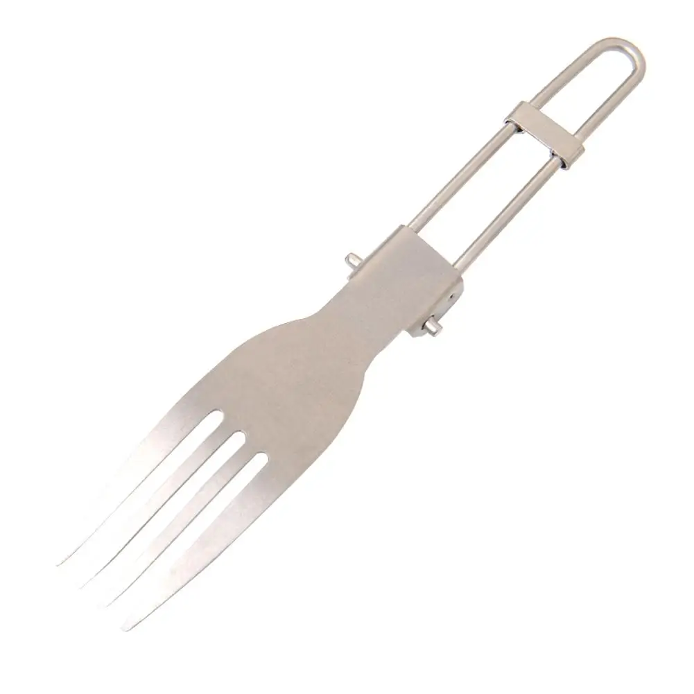 Portable Outdoor Camping Forks Picnic Tableware Folding Titanium Forkin Outdoor Tools from
