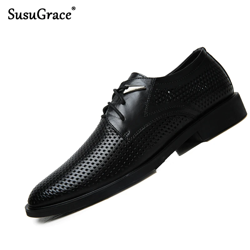 

SusuGrace genuine Leather Casual Sneaker New Fashion Men fine Breathable Shoes Comfortable High Quality human shoes size 37-46