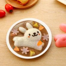 Для детей DIY Суши производитель форма для риса для ланча бэнто Плесень инструмент 4 шт./компл. 3D милый мультфильм животных кухонные аксессуары